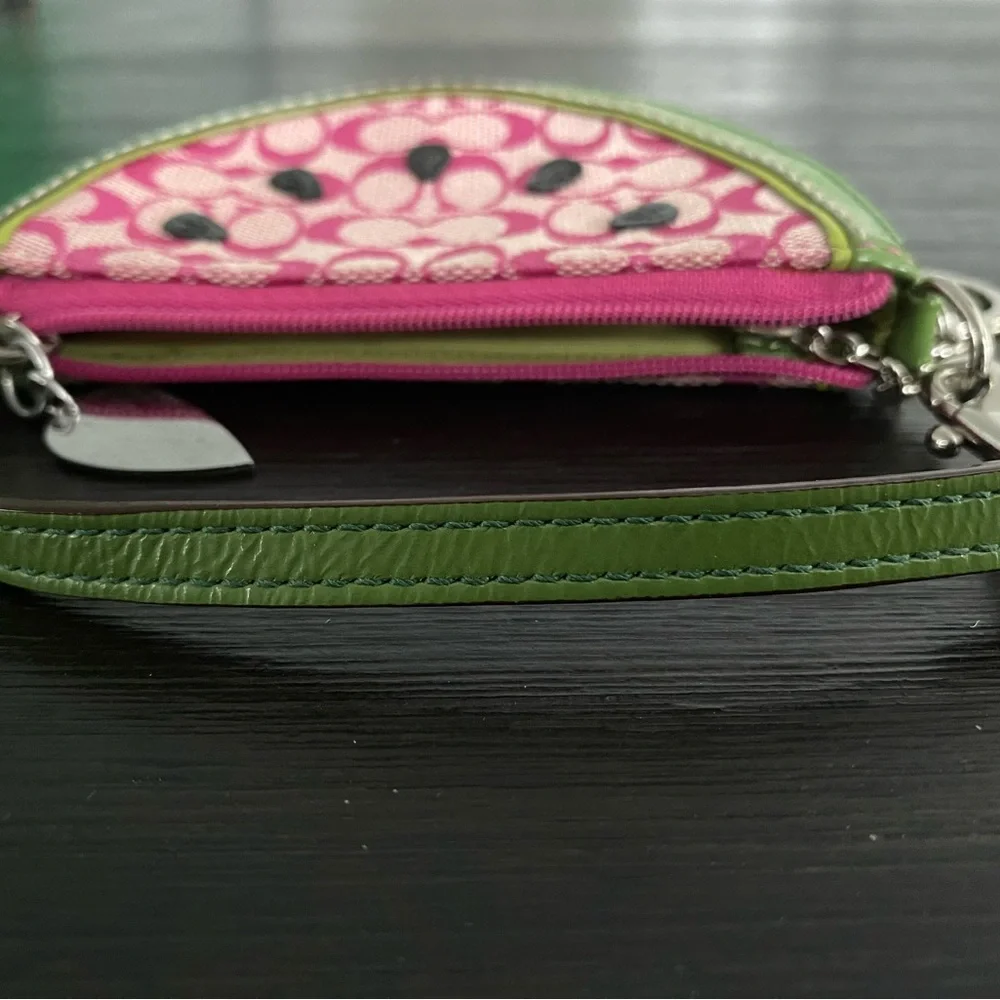 Coach Pink and Green Watermelon Wristlet - Picture 6 of 10
